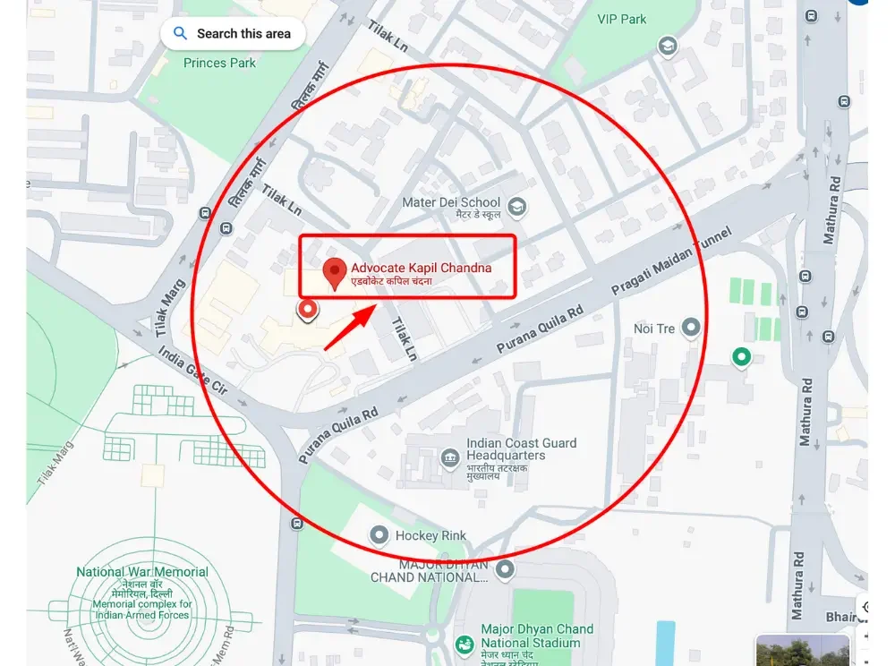 Showing local targeting for lawyers in google maps